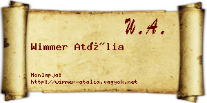 Wimmer Atália névjegykártya